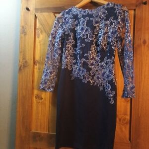Tadashi Shoji Blue Floral Ishi Dress Sz 6 New Without Tags